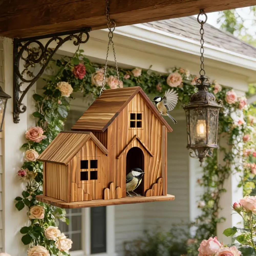 Nichoir en bois pour jardin, maison décorative pour oiseaux – Image 4