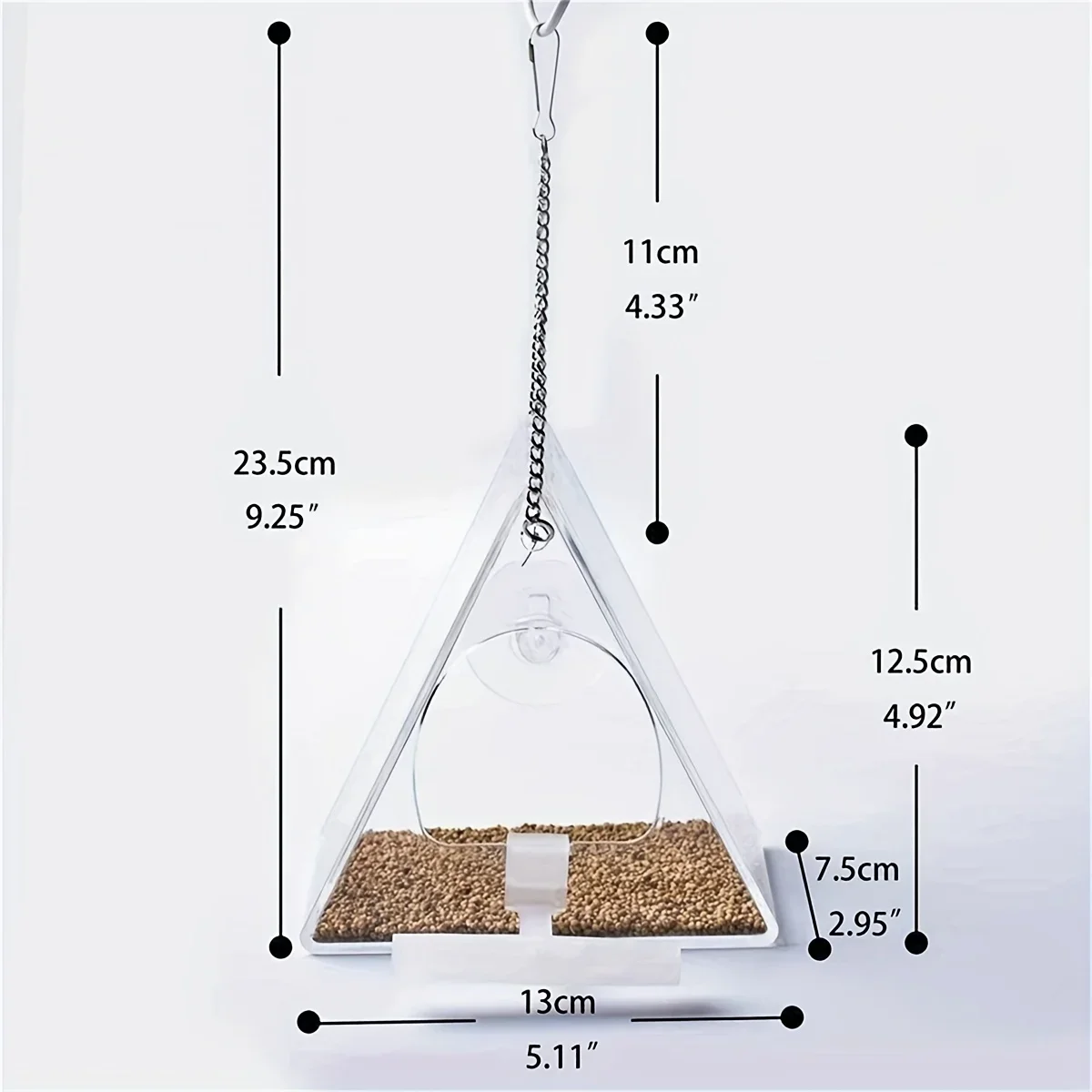 Mangeoire de fenêtre à ventouse transparente pour oiseaux du jardin – Image 2