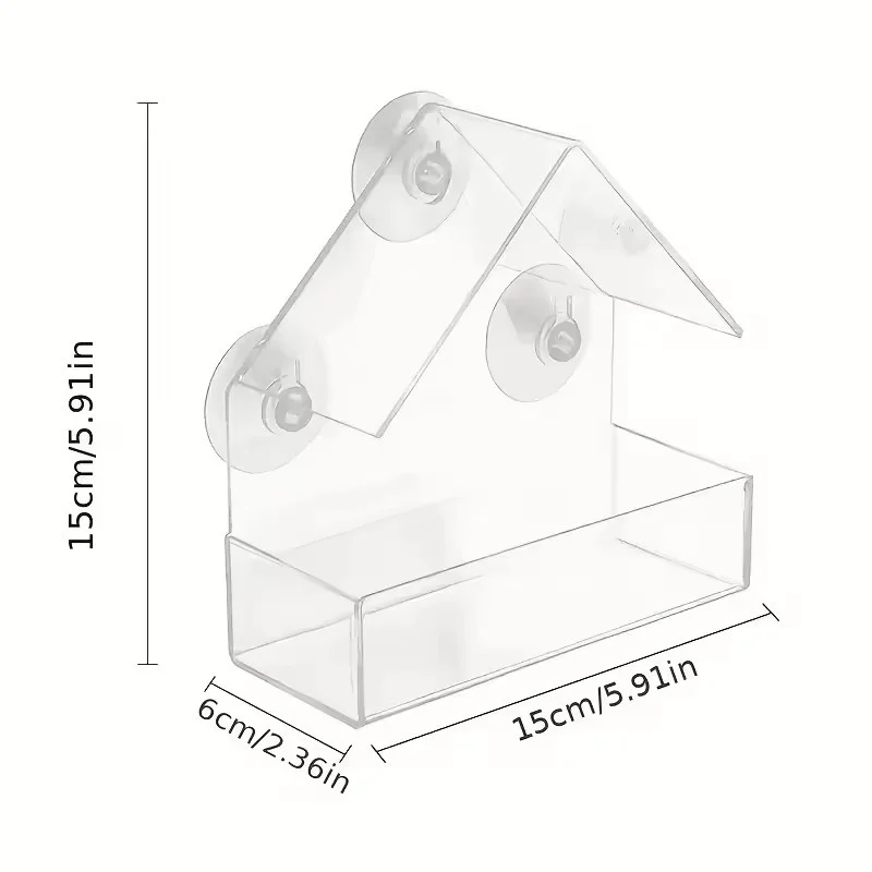 Mangeoire fenêtre à plateau réutilisable pour oiseaux du jardin – Image 2