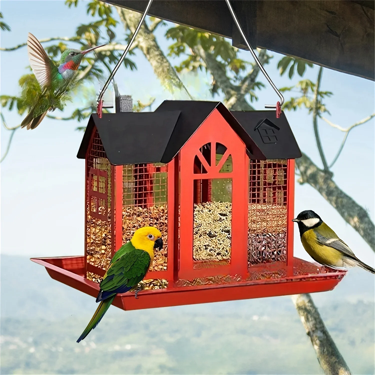 Mangeoire sauvage à suspendre pour l'extérieur, accueil des oiseaux du jardin – Image 4