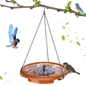 Mangeoire extérieure avec crochet et bain d'oiseaux intégré
