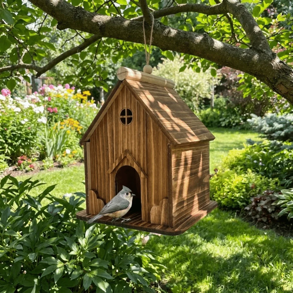 Nichoir en bois pour jardin, maison décorative pour oiseaux – Image 3