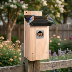 Nichoir extérieur en cèdre pour petits oiseaux du jardin