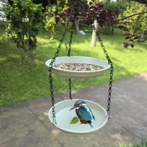 Mangeoire suspendue double couche grande capacité pour oiseaux du jardin
