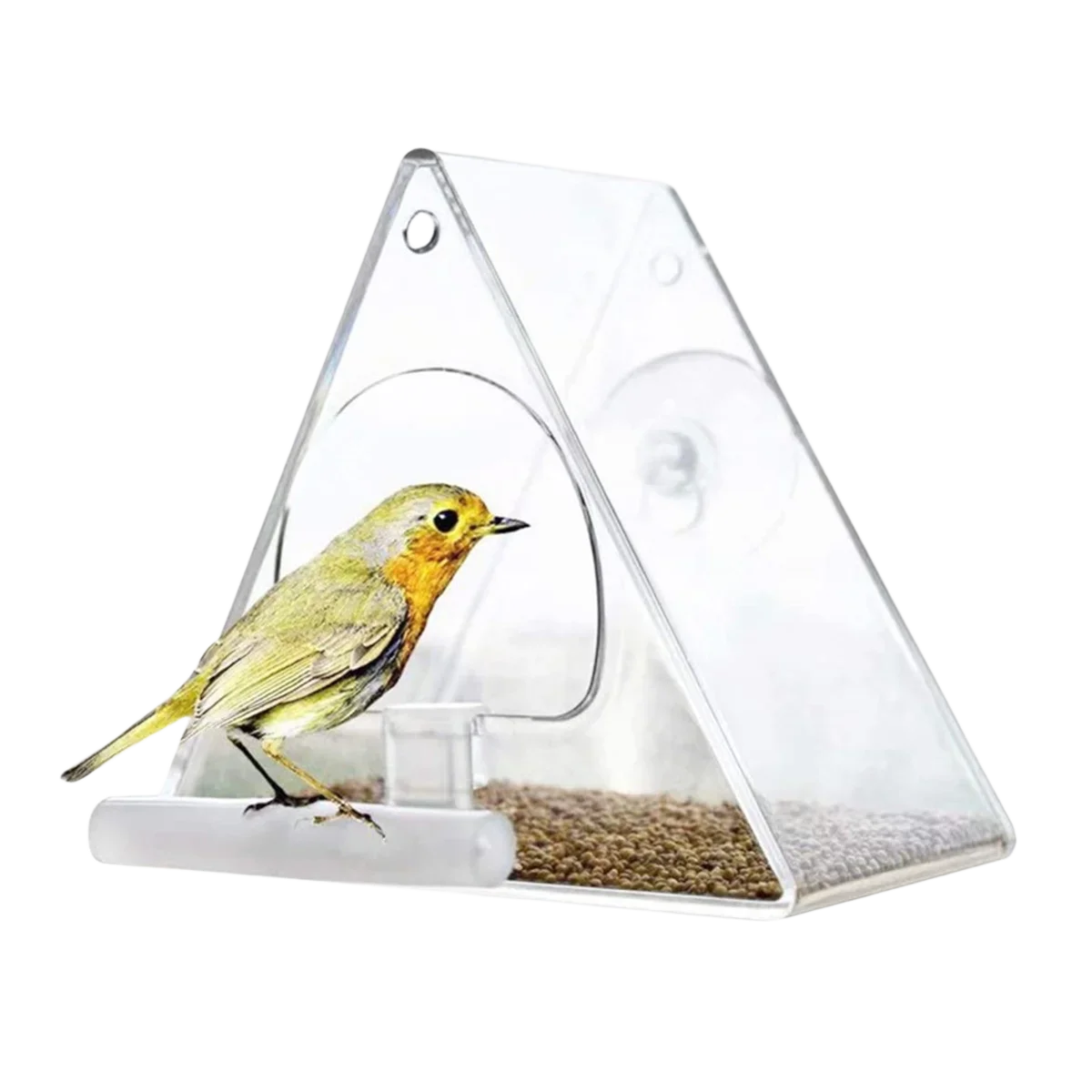 Mangeoire de fenêtre à ventouse transparente pour oiseaux du jardin – Image 3