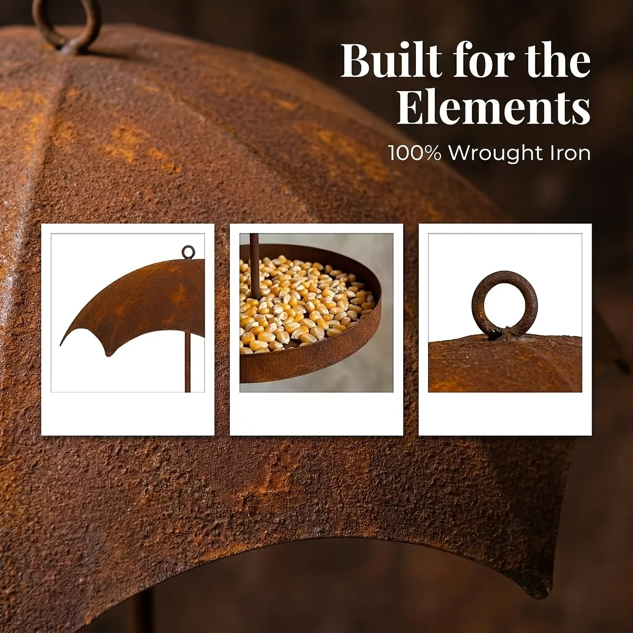 Maisonnette à oiseaux rustique à suspendre en métal – Image 2