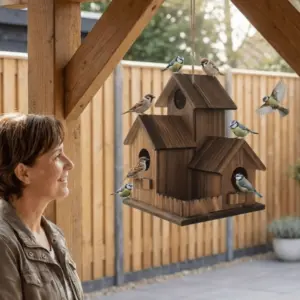 Nichoir créatif en bois à 3 compartiments résistant
